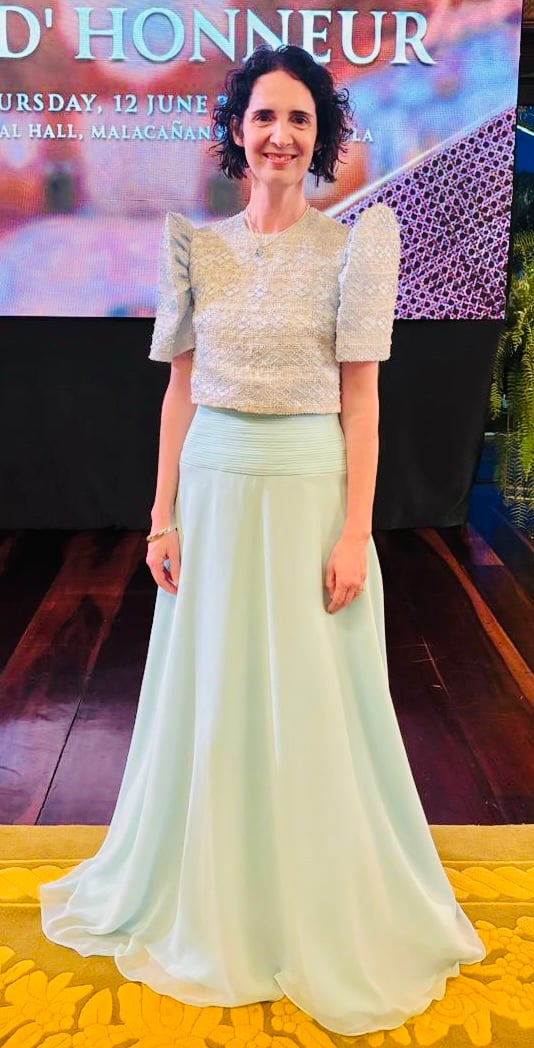 New Zealand Ambassador H.E. Catherine McIntosh wearing Dennis Lustico.