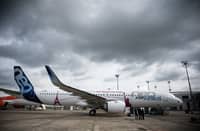 (FILES) This general view during an Airbus summit shows an Airbus A321 neo aircraft at the Airbus delivery center in Colomiers near Toulouse, south-western France on September 21, 2021. Vietnamese carrier Vietjet has ordered 100 single-aisle A321neo jets from Airbus, the European plane maker said June 17, 2025, in the latest deal announced at the Paris Air Show. The deal would be worth almost $13 billion under 2018 catalogue prices. It includes an option for Vietjet, Vietnam’s largest private airline, to buy a further 50 of the jets at a later date.