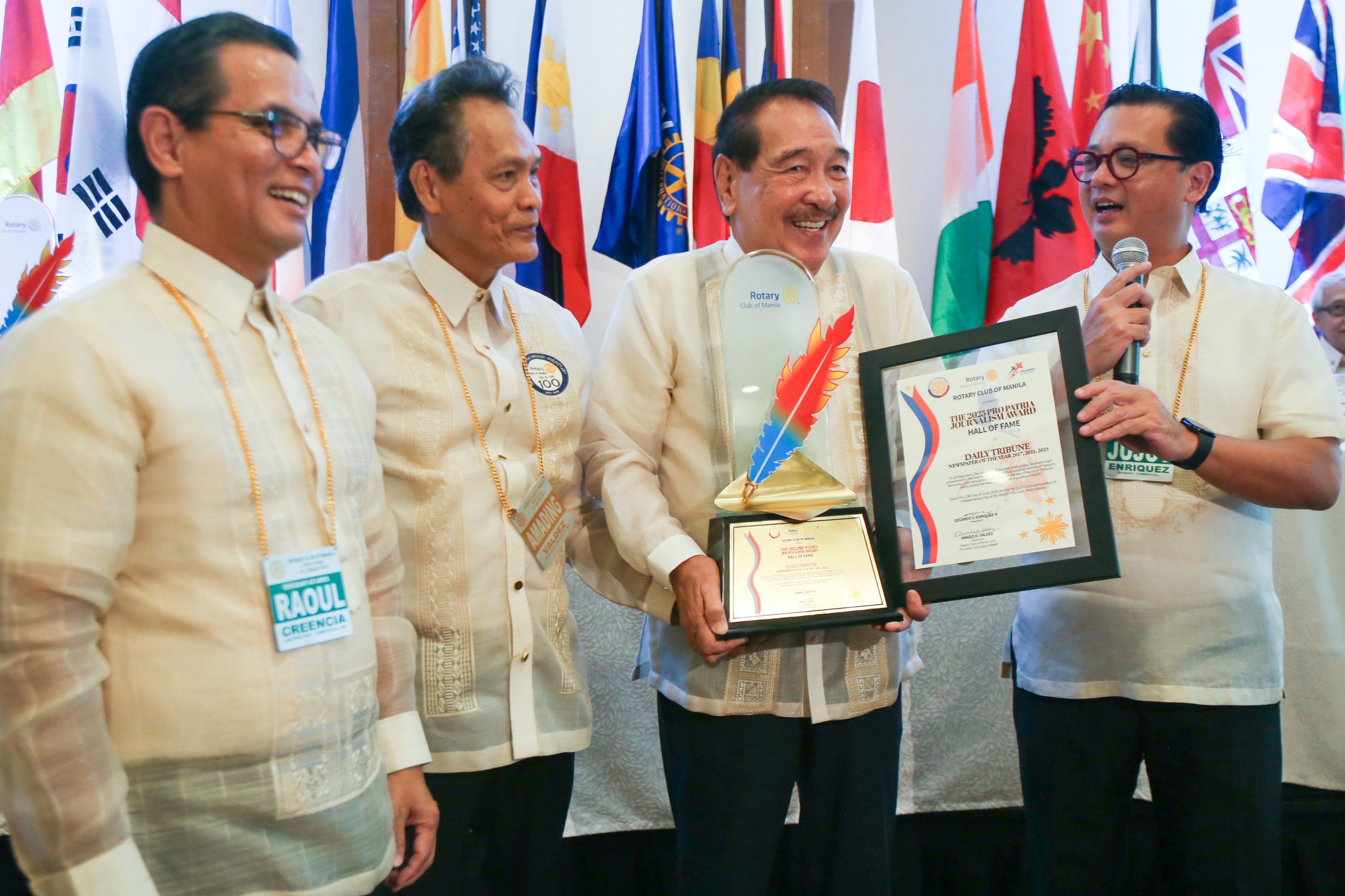DAILY TRIBUNE President Willie Fernandez full speech at 2025 Pro Patria Journalism Awards