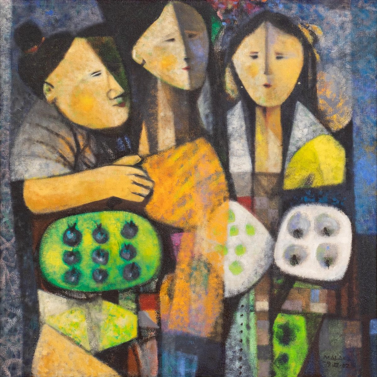 The P3,270,400 final price for Mauro Malang Santos’ untitled painting of a trio of women reveals the enduring appeal of his favorite subjects.