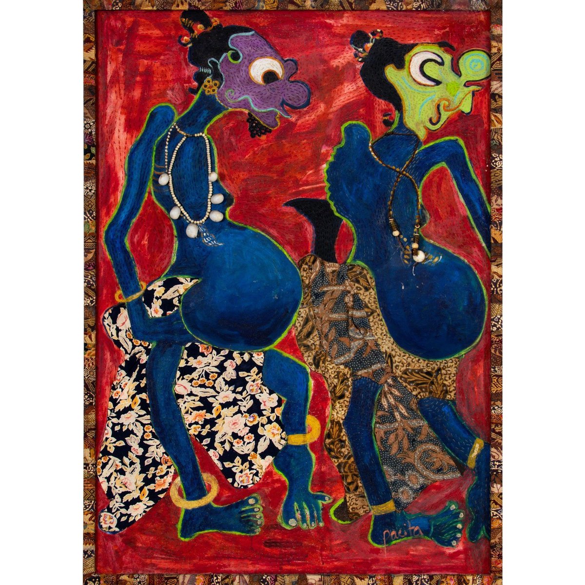 Internationally acclaimed artist Pacita Abad’s ‘Gareng Dalam Dua Gaya II’ sold for P2,803,200.
