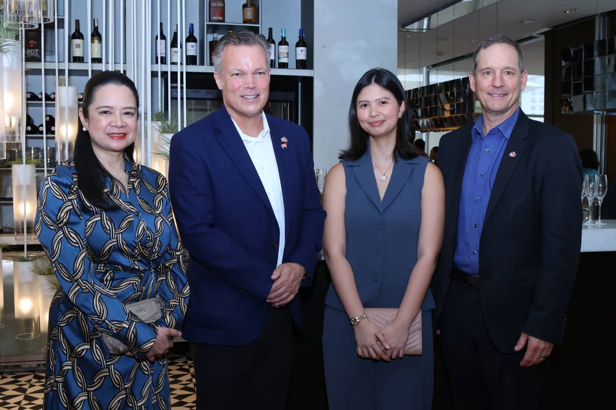 Discovery Primea's Angela Soriano and Jaimie Tiu with Alberta's John McDonald, and Deputy Minister of Agriculture and Irrigation Jason Hale.