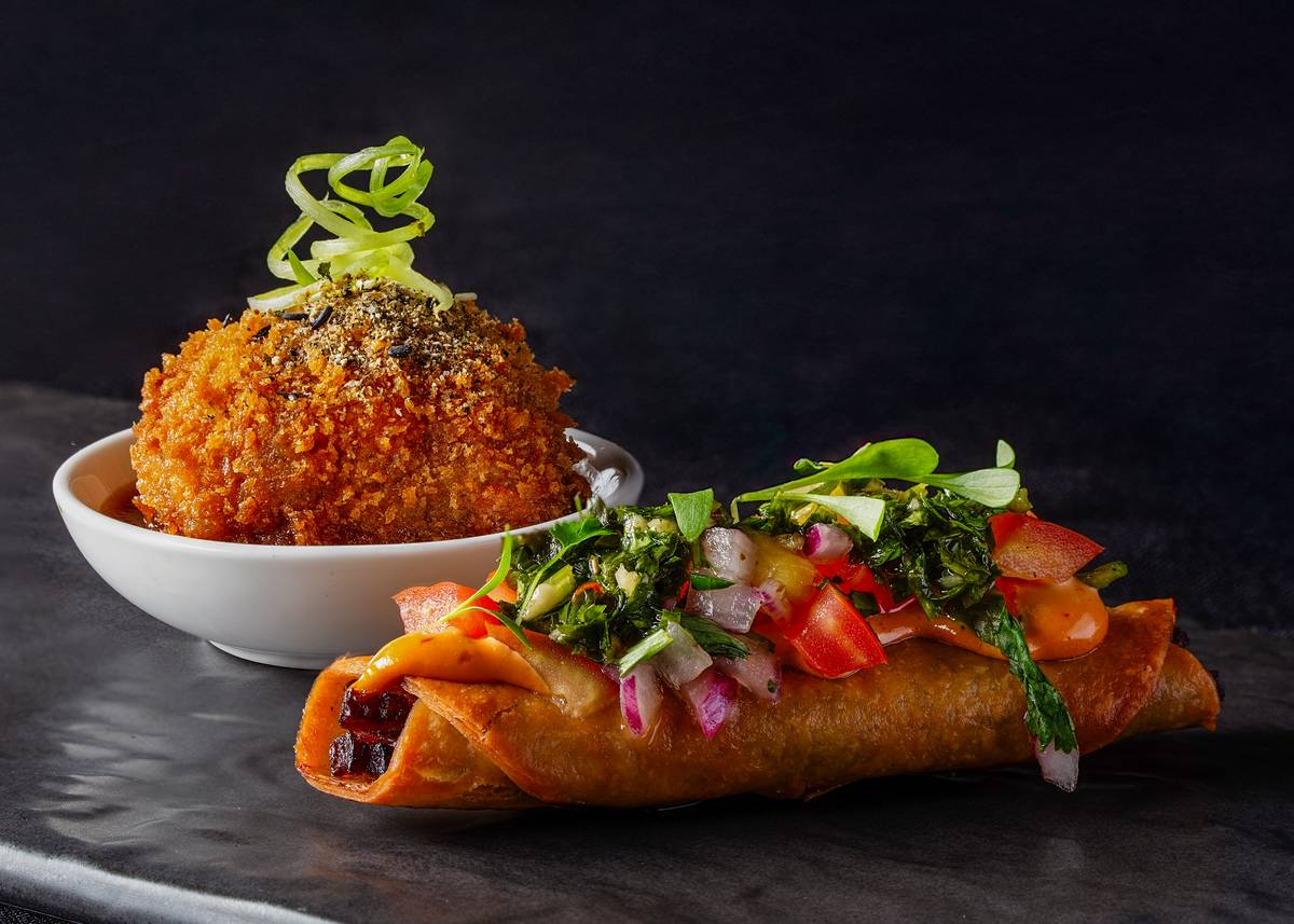 Canadian Angus Chuck Eye Roll 'Menchi Katsu' Nuggets and Canadian AAA Carne Asada 'Tacito.'