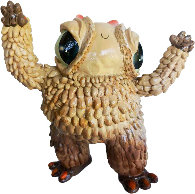 ‘Carrothorn Looking for Jyoti’ by Remster DB (epoxy resin, 3 x 8.5 inches, 2025).