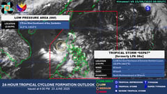Tropical Storm 'Sepat' outside PAR; LPA near Zambales brings rains