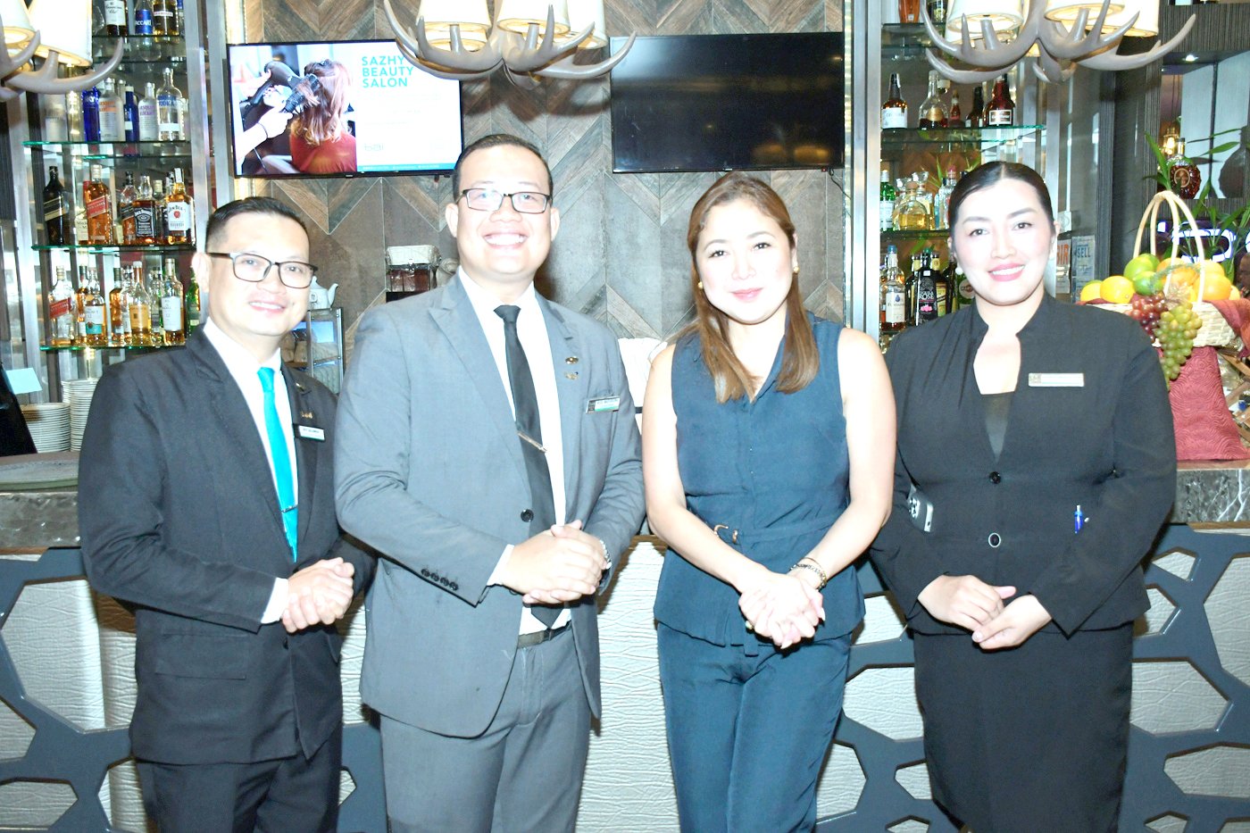 Bai Hotel’s Roy Salomon, Asst. Restaurant Manager, Ruel Matuguina, Banquet manager, Mae Ellen Nobleza, FnB director and Scarlet Mary Sultan, Restaurant Team leader.