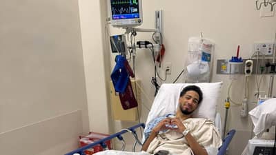 TYRESE Haliburton of the Indiana Pacers recovers after undergoing surgery to repair the torn Achilles that he suffered during Game 7 of their NBA Finals series against the Oklahoma City Thunder.