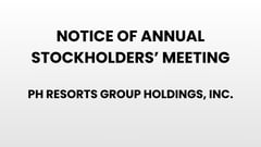 Notice of Annual Stockholders' Meeting - PH Resorts Group Holdings, Inc.