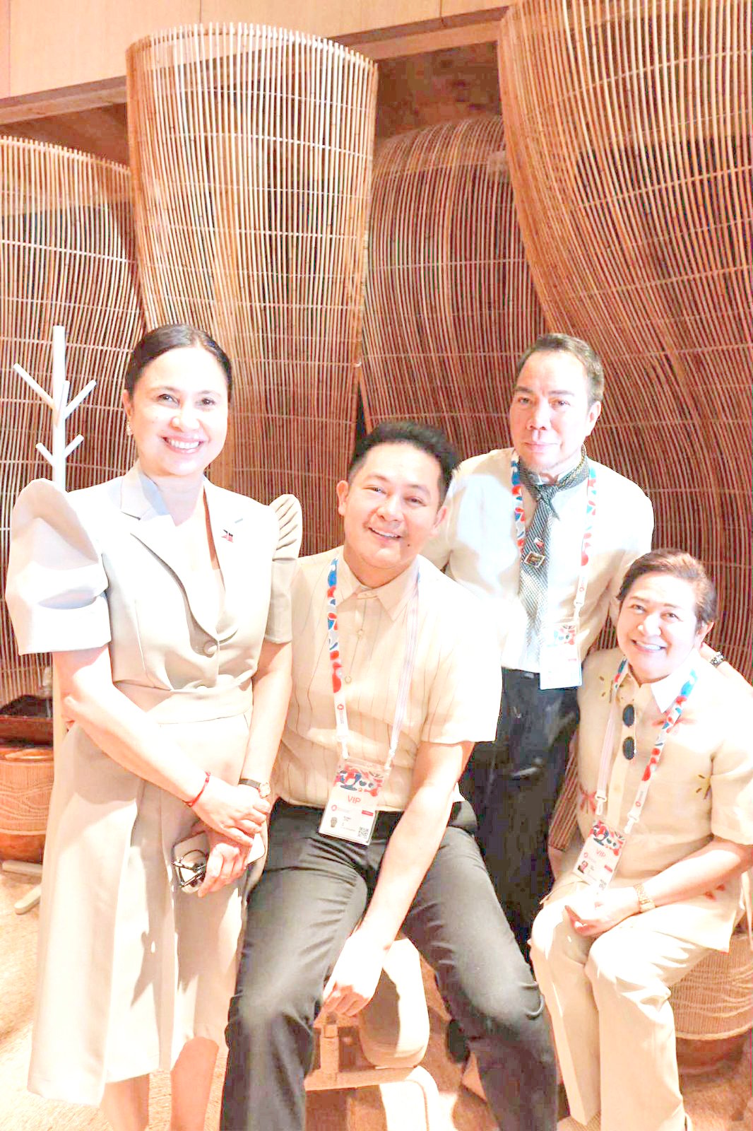 Secretary Ma. Cristina A. Roque of The Department of Trade and Industry with Fashion Aid Philippines Michael Leyva, Patrick Rosas and Paul Cabral