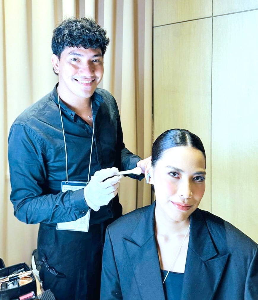 Hair and Makeup Artist Raymond Mateo and Filipino model Anna Buquid