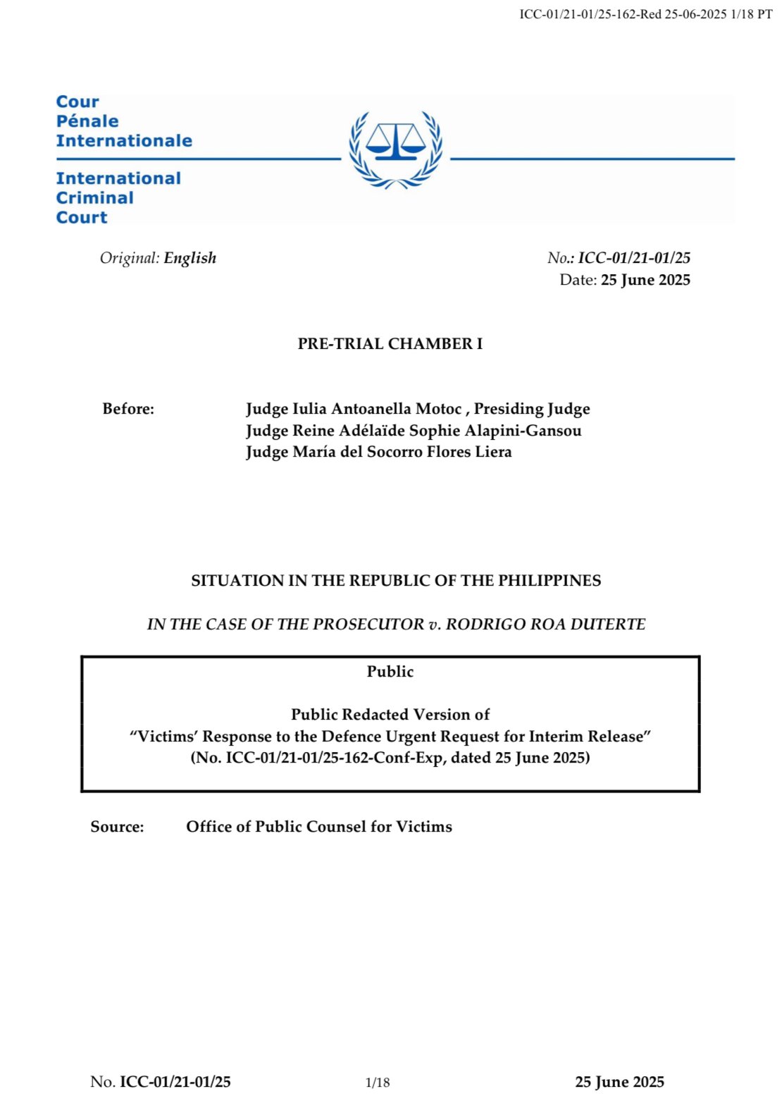 Duterte’s drug war victims oppose his interim release plea