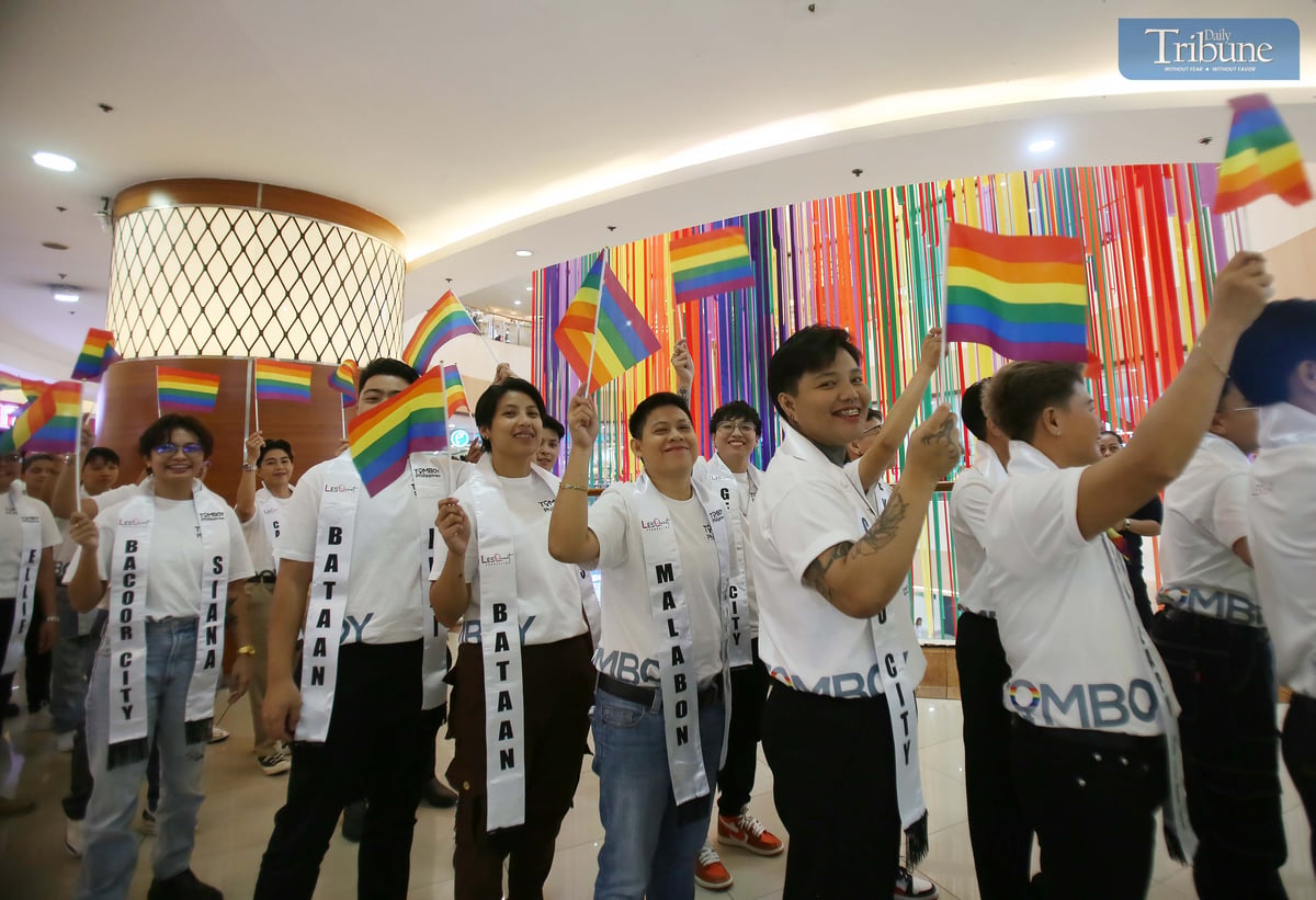 Candidates of Tomboy Philippines 2025 — the first and only national pageant celebrating strong, proud, and empowered lesbians — join the Pride March at Fisher Mall in Quezon City on Thursday, June 26, 2025, during the Pride Without Borders celebration held in partnership with the local government unit.