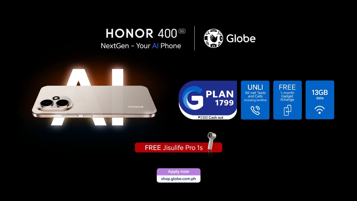 HONOR 400 5G lands in Globe stores with GPlan 1799