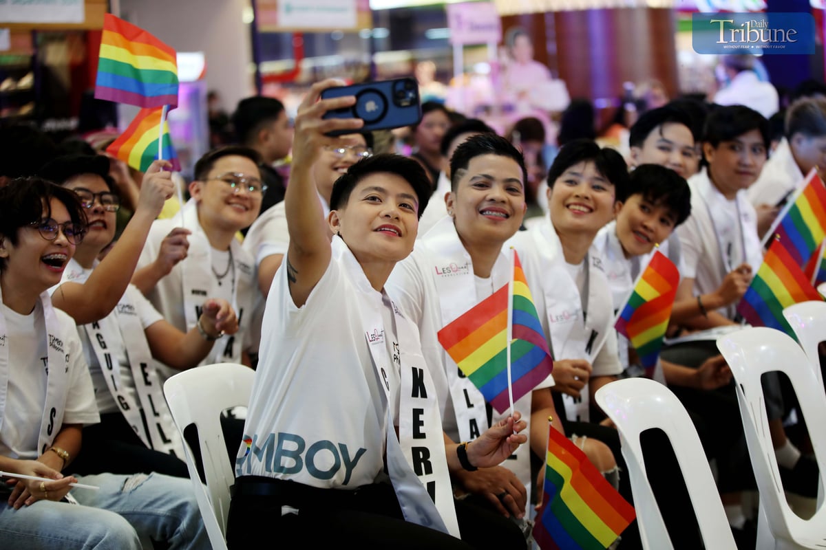 Candidates of Tomboy Philippines 2025 — the first and only national pageant celebrating strong, proud, and empowered lesbians — join the Pride March at Fisher Mall in Quezon City on Thursday, June 26, 2025, during the Pride Without Borders celebration held in partnership with the local government unit.