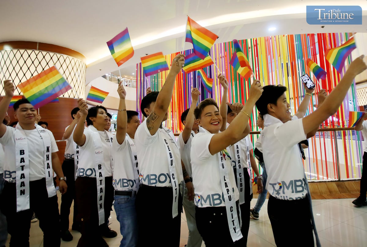 Candidates of Tomboy Philippines 2025 — the first and only national pageant celebrating strong, proud, and empowered lesbians — join the Pride March at Fisher Mall in Quezon City on Thursday, June 26, 2025, during the Pride Without Borders celebration held in partnership with the local government unit.