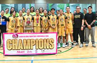 THE UST Junior Tigresses celebrate after crushing Triple B, 71-23, to rule the Akari U16 Girls’ Basketball Invitational on Sunday at the Victoria Sports Tower.