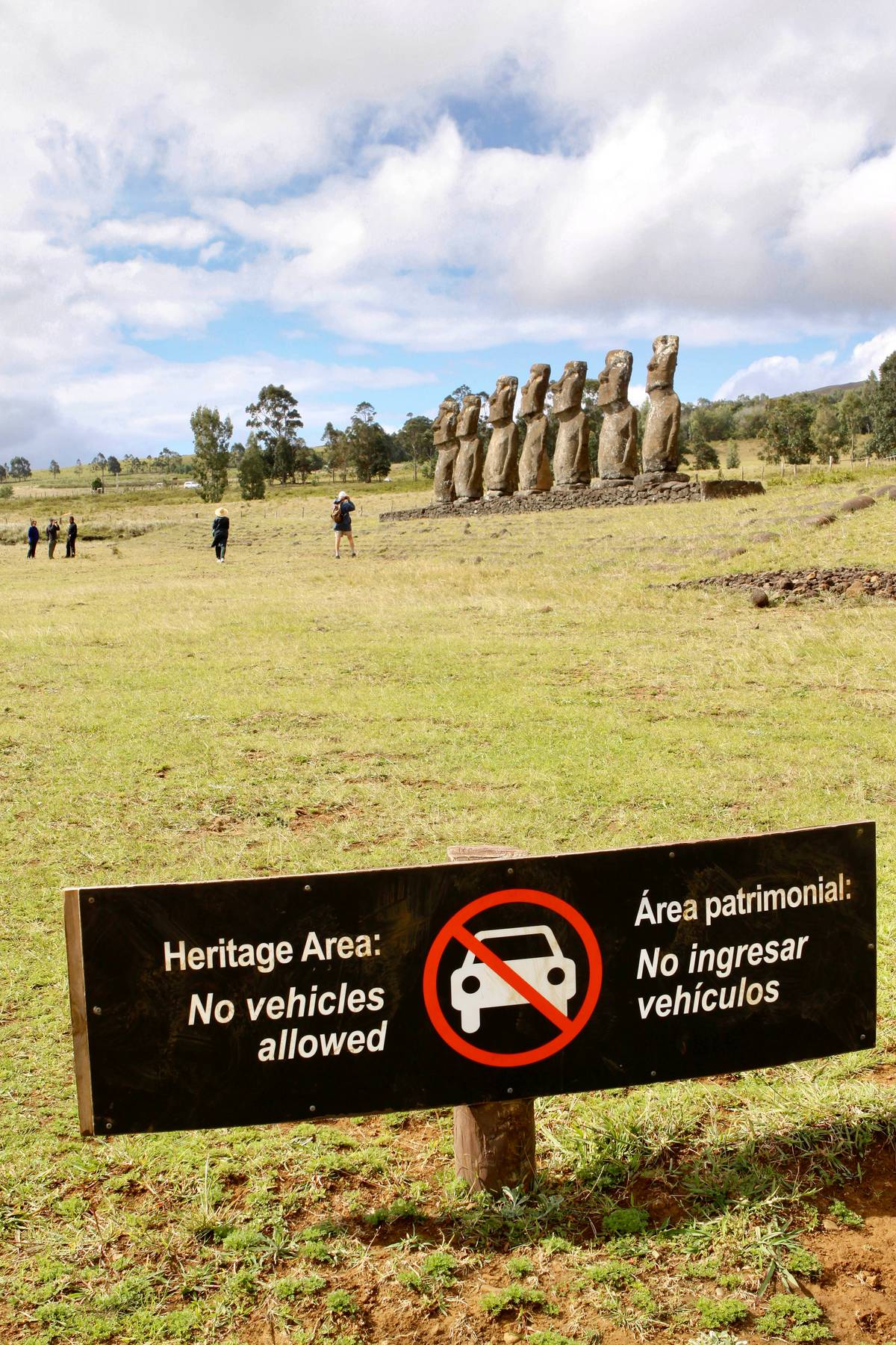 NO vehicles allowed in the heritage area.