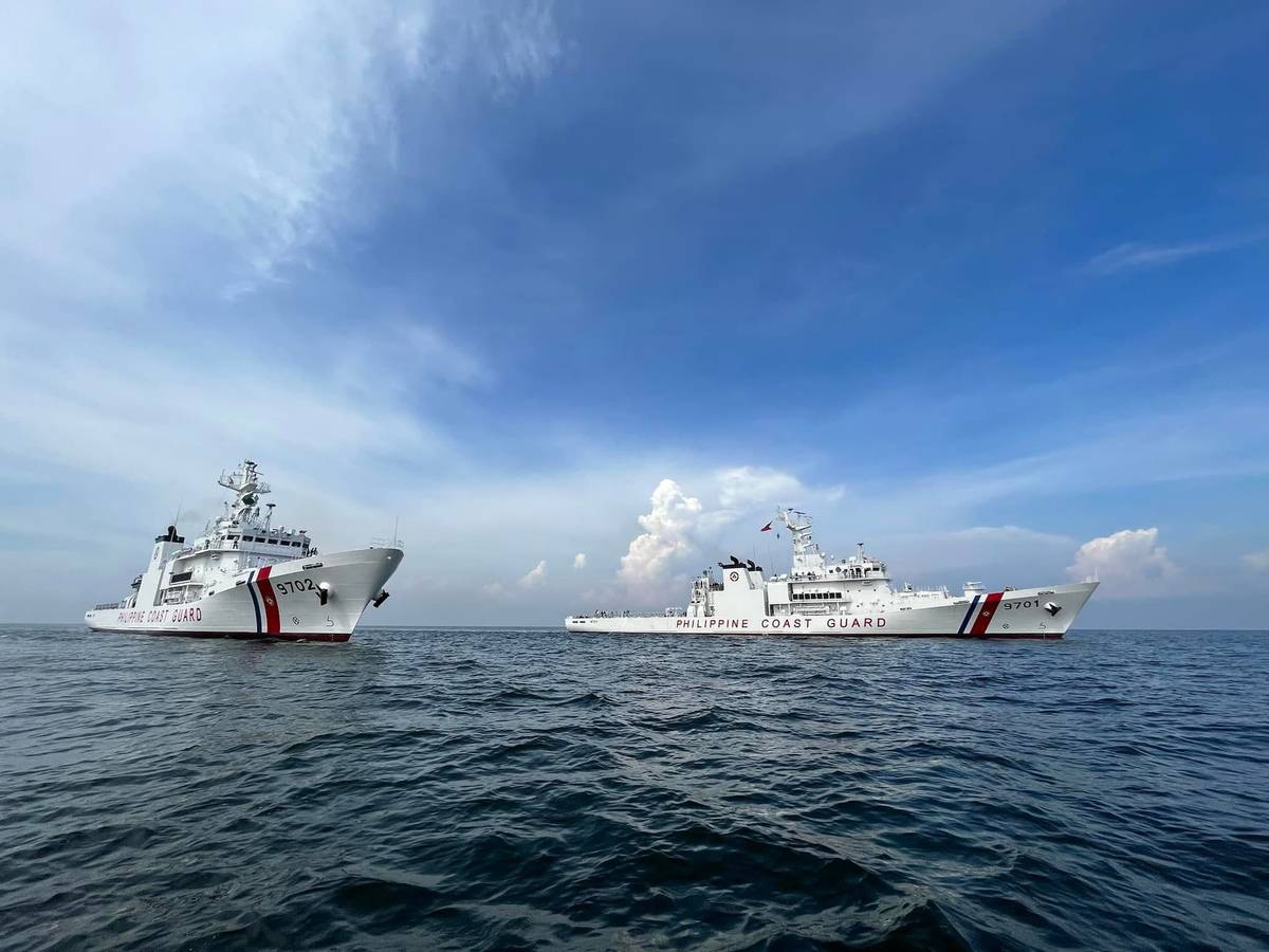 The BRP Teresa Magbanua, a Japanese-funded patrol vessel, alongside BRP Sierra Madre in the West Philippine Sea, symbolizing both maritime capability and the Philippines’ contested sovereignty in regional waters.