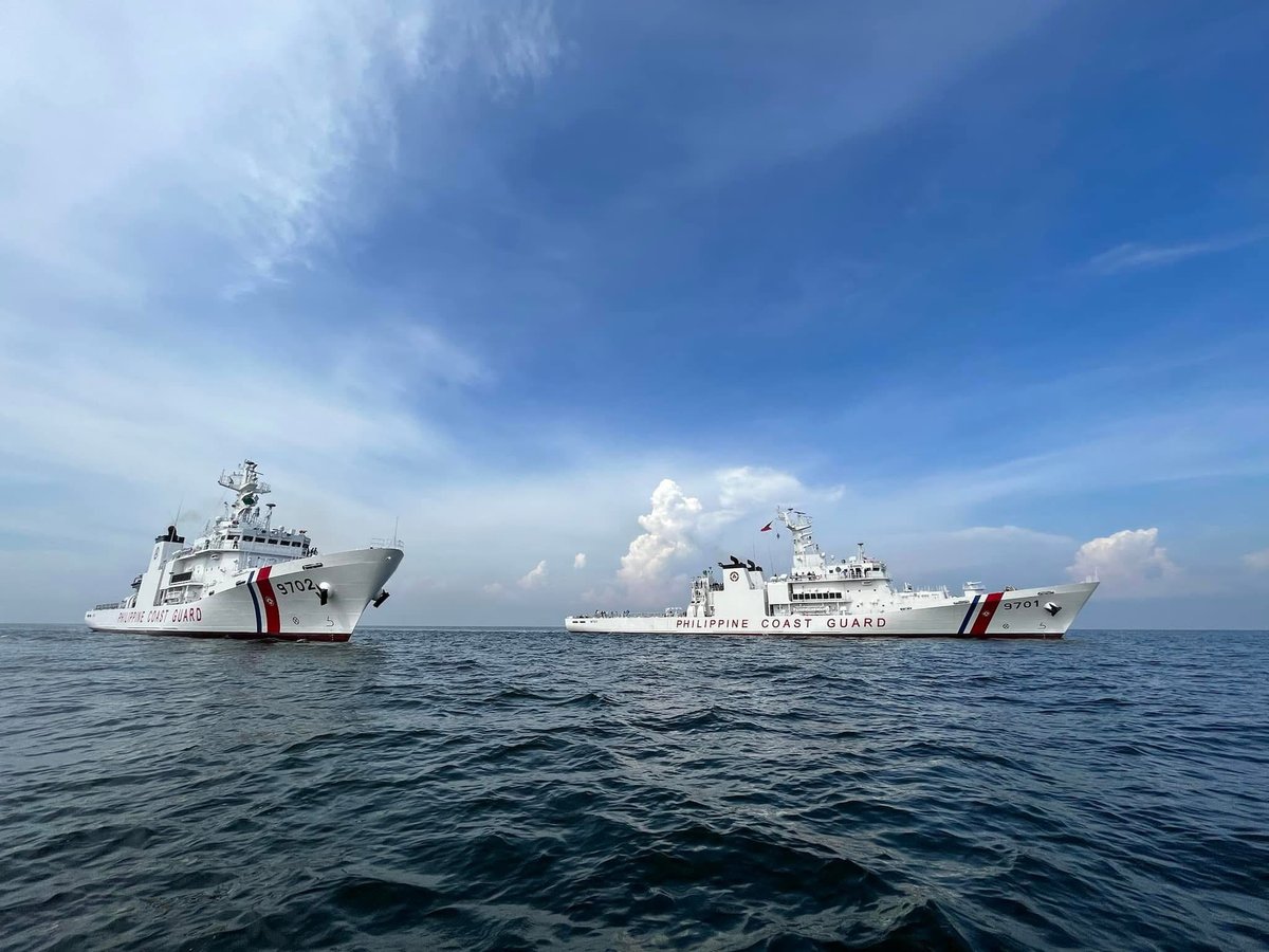 The BRP Teresa Magbanua, a Japanese-funded patrol vessel, alongside BRP Sierra Madre in the West Philippine Sea, symbolizing both maritime capability and the Philippines’ contested sovereignty in regional waters.