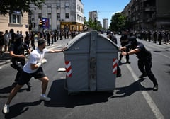 Thousands block roads in another night of Serbian protests