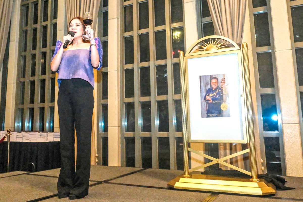 Rep. Richelle Louise Singson offers a toast to father Chavit Singson.
