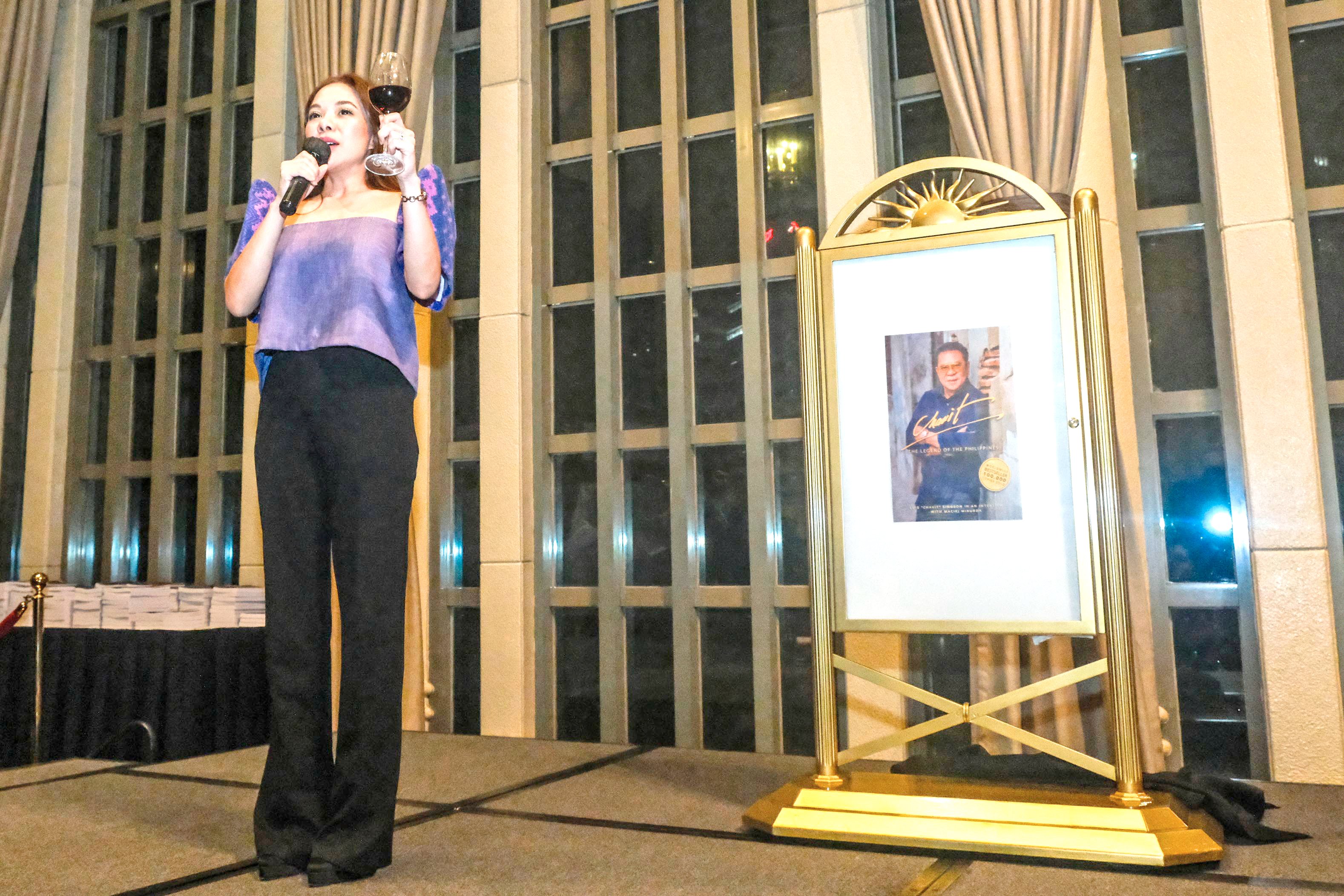 Rep. Richelle Louise Singson offers a toast to father Chavit Singson.