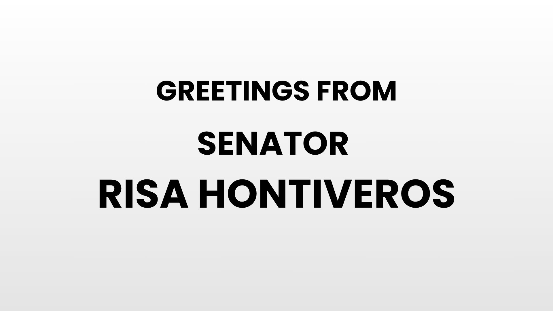 Greetings from Senator Risa Hontiveros