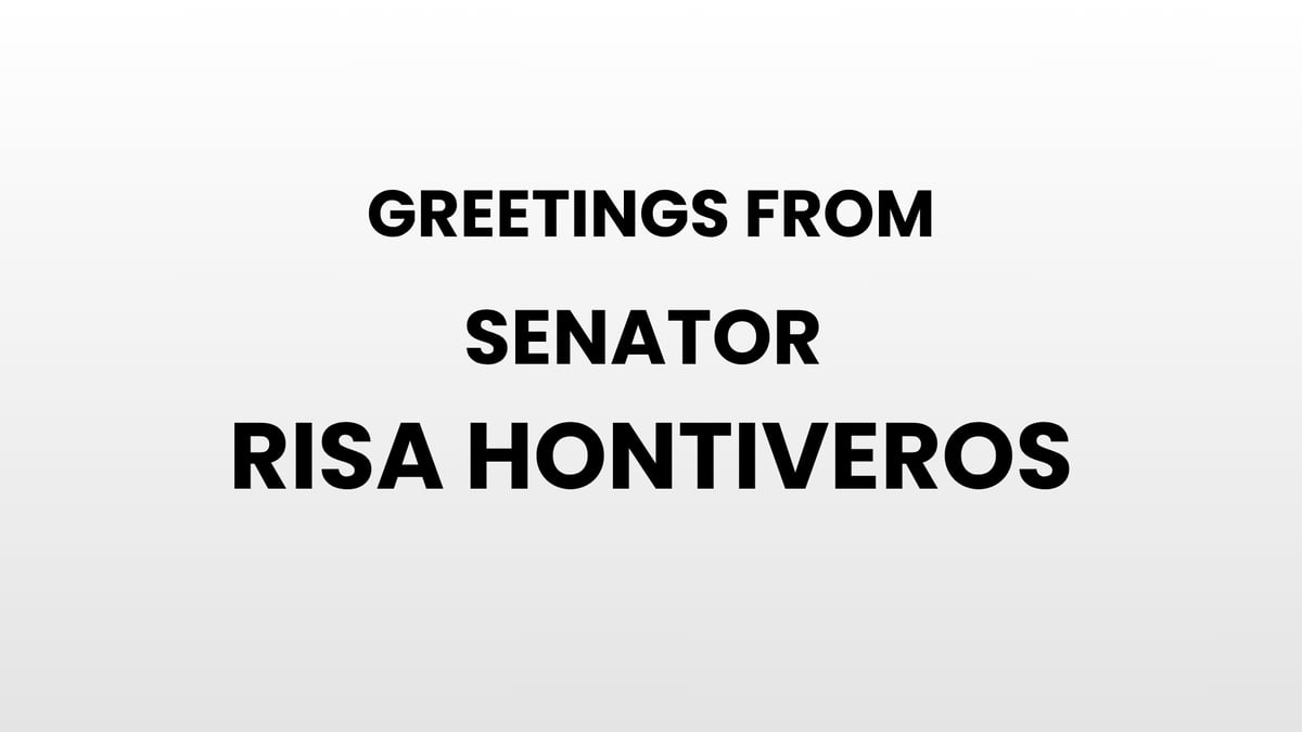 Greetings from Senator Risa Hontiveros