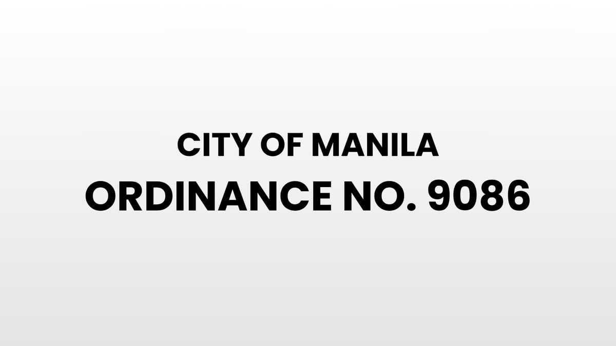 City of Manila Ordinance No. 9086