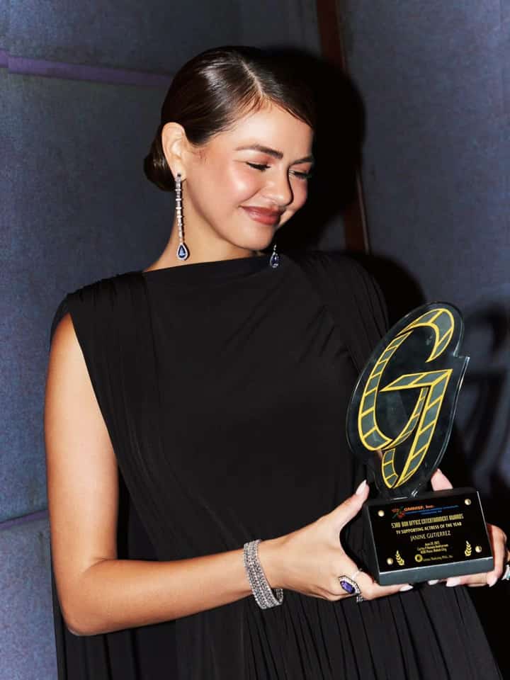 It runs in the family. Janine Gutierrez and her latest acting award.