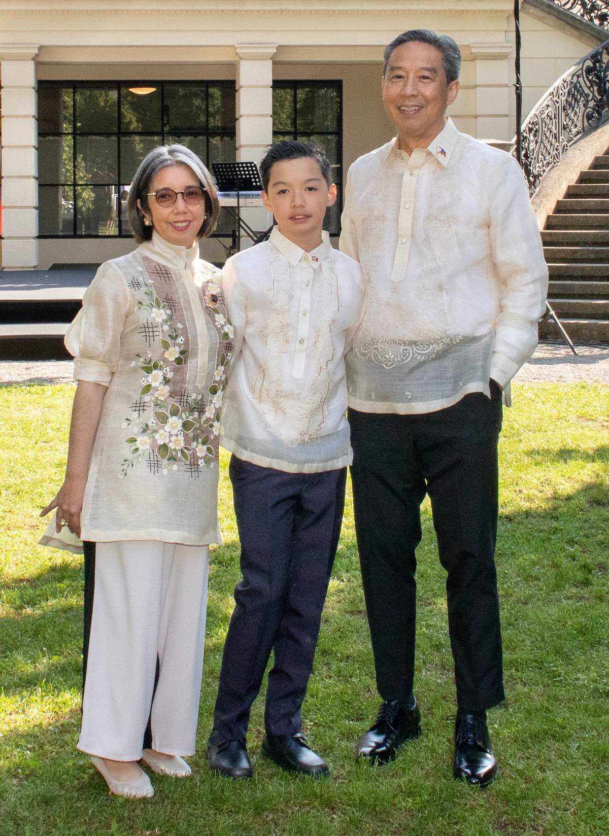 Luli Bernas with son Juan Alvaro Bernas and husband Luigi Bernas.