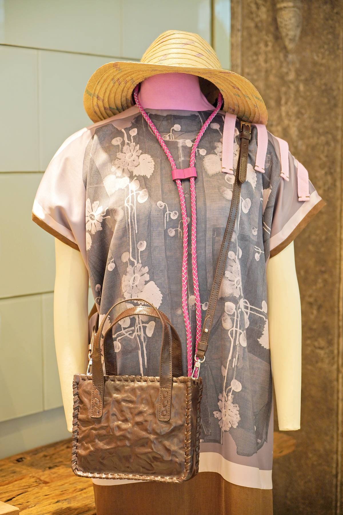 Jo Ann Bitagcol Design with Raffia Hat and Artisan Mini Wrapped Tote.