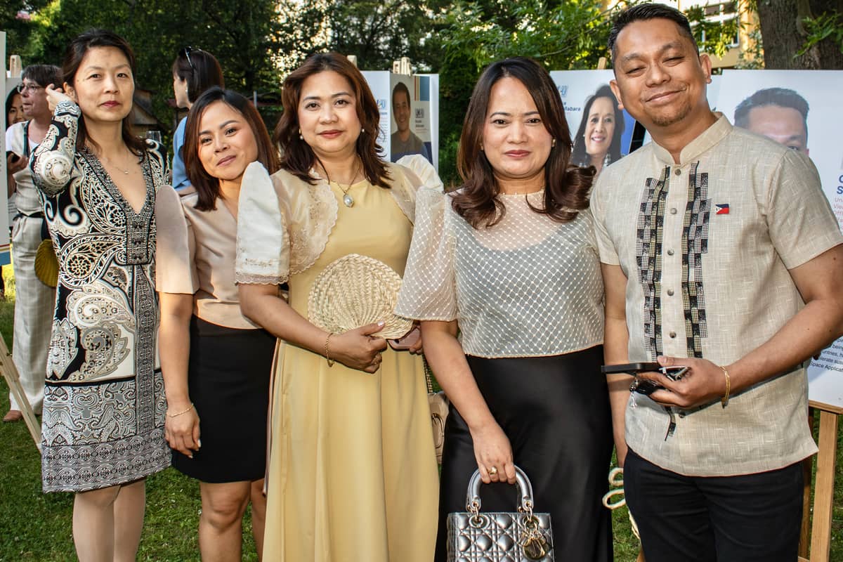 Sabine Hwang, Jennylyn Pascua-Oezetman of UNOV, Julie Rose Cruzat-Palang of UNIDO, Ma. Carina Sto. Domingo of UNOV and Christopher Sto. Domingo of UNOOSA.