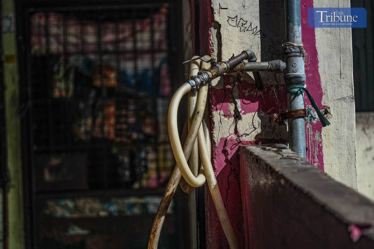 water leaks in the walls of Tenement over the years. PHOTO BY YUMMIE DINGDING