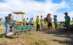 DA PhilRice tests new paddy seeder in Mayantoc