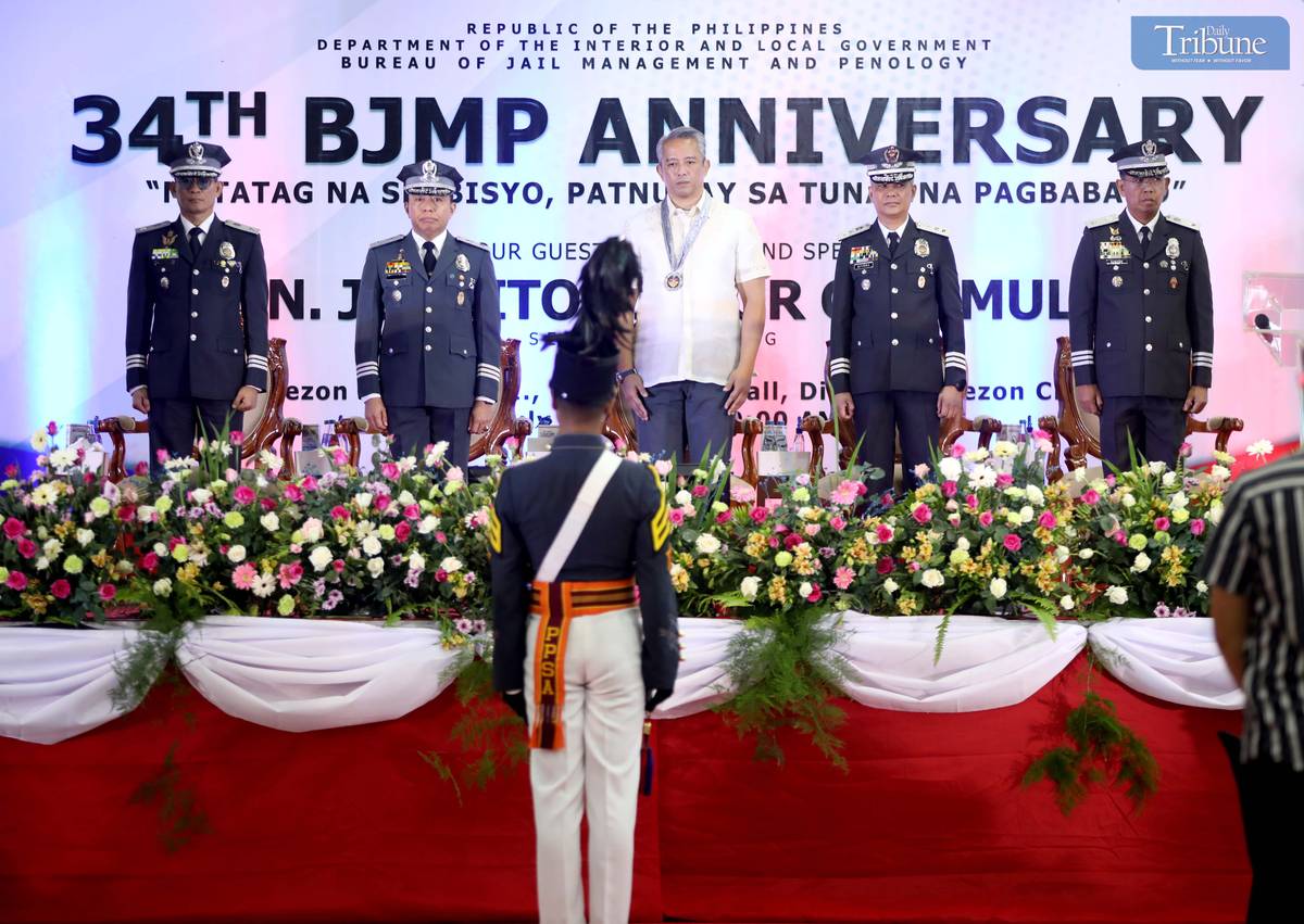 THE Bureau of Jail Management and Penology (BJMP) led by BJMP Chief J/Director Ruel Rivera with the guest of honor DILG Sec. Juanito Victor Remulla and other BJMP official Chief Supt. Dennis Rocamora, chief Supt. Efren Nemeño and Chief Supt. Clint Russel Tangeres celebrates its 34th anniversary at the Quezon City M.I.C.E. Center in Diliman on Tuesday, July 2, 2025. The event features the presentation of the BJMP’s 2024 Accomplishment Report and the 2025 BJMP’s Best Awards, which recognize outstanding personnel and exemplary jail units nationwide. Officials from various government agencies, BJMP regional directors, wardens, and personnel attend the celebration, which highlights the agency’s continued efforts in jail management, rehabilitation programs, and public service. Photo/Analy Labor