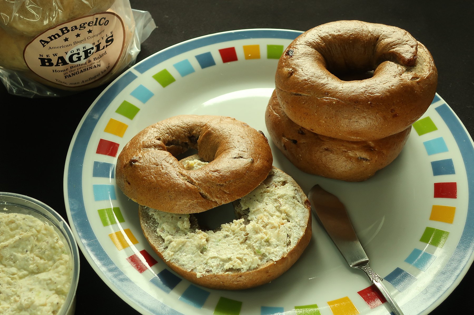 smoked bangus schmear on bagels.