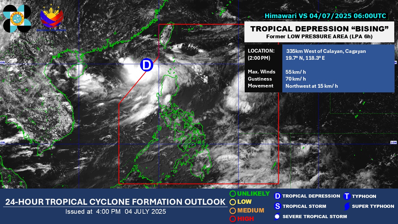 ‘Bising’ to recurve towards Extreme Northern Luzon