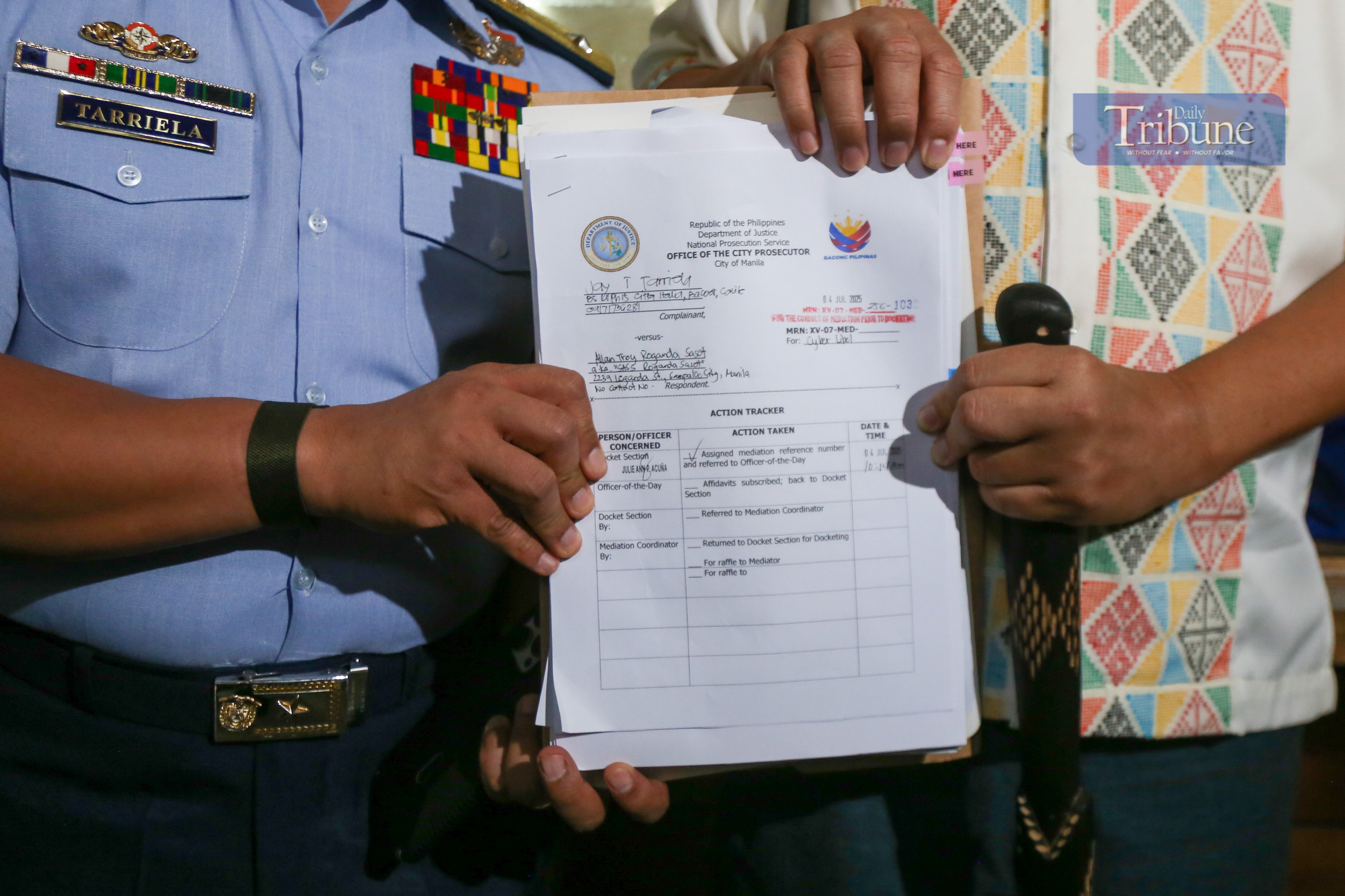 Tarriela files cyberlibel against social media influencer 