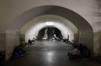 PEOPLE take shelter overnight in an underground subway station during missile strikes in Kyiv on 4 July 2025, amid the Russian invasion of Ukraine.
