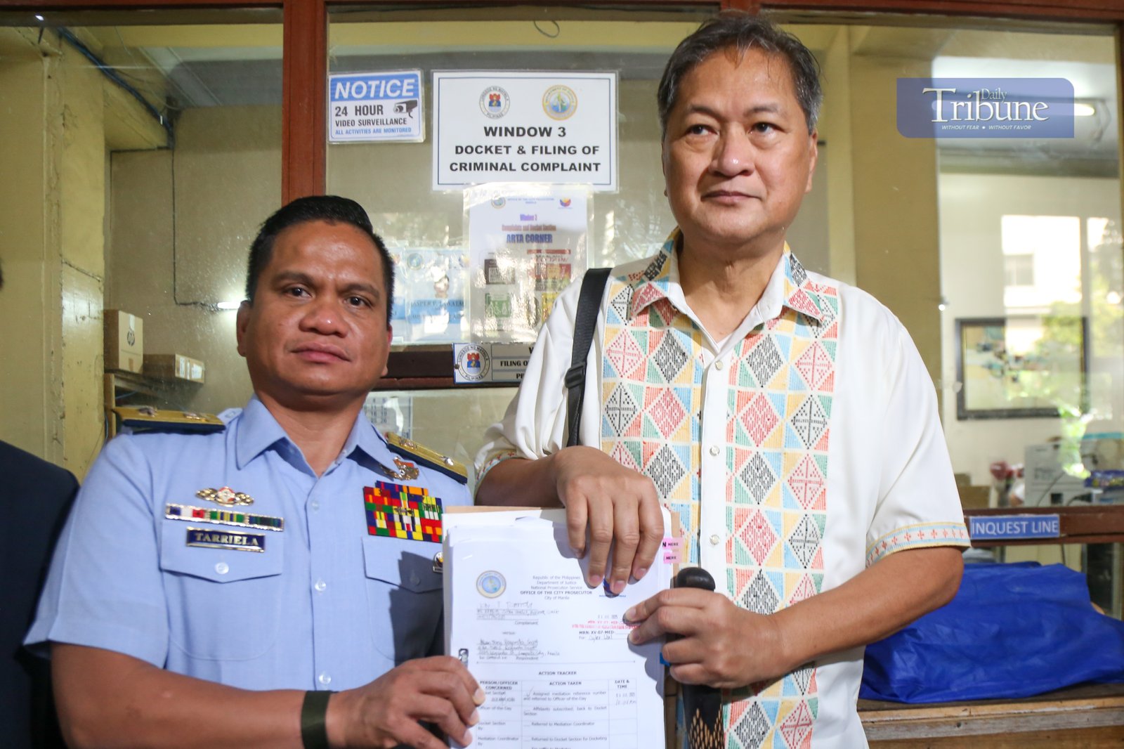 Philippine Coast Guard spokesperson Commodore Jay Tarriela filed a cyberlibel complaint against social media influencer Allan Rogando Sasot, also known as Sass Rogando Sasot, before the Manila City Prosecutor’s Office on 4 July 2025. He was represented by lawyers Antonio Laviña and Tim Calumpong.