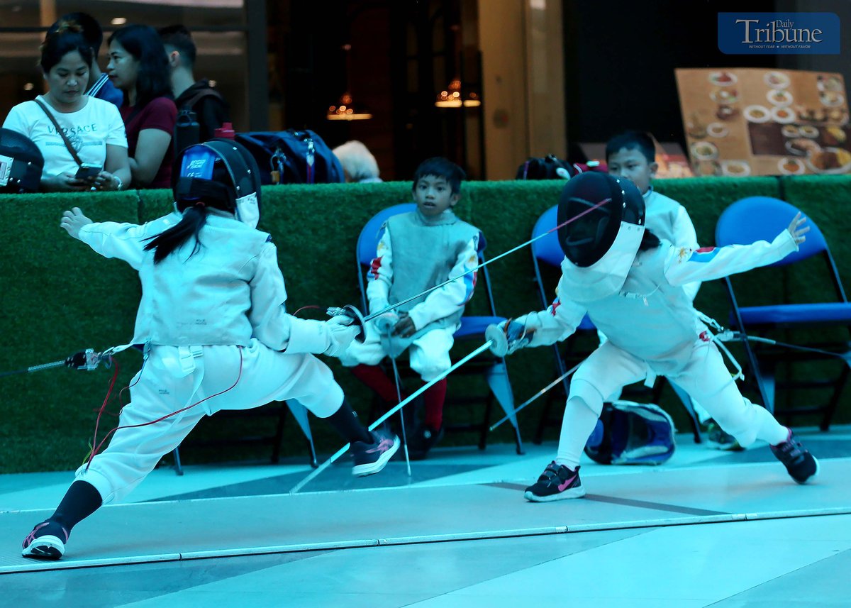 (July, 05 2025) On Saturday July 05, 2025, the Participants fencing compete closely during the 2nd leg of the Minime and veterans Philippine Fencing competition at Araneta City Cubao. the competition that spearheaded by Philippine Fencing Association. Photo/Analy Labor