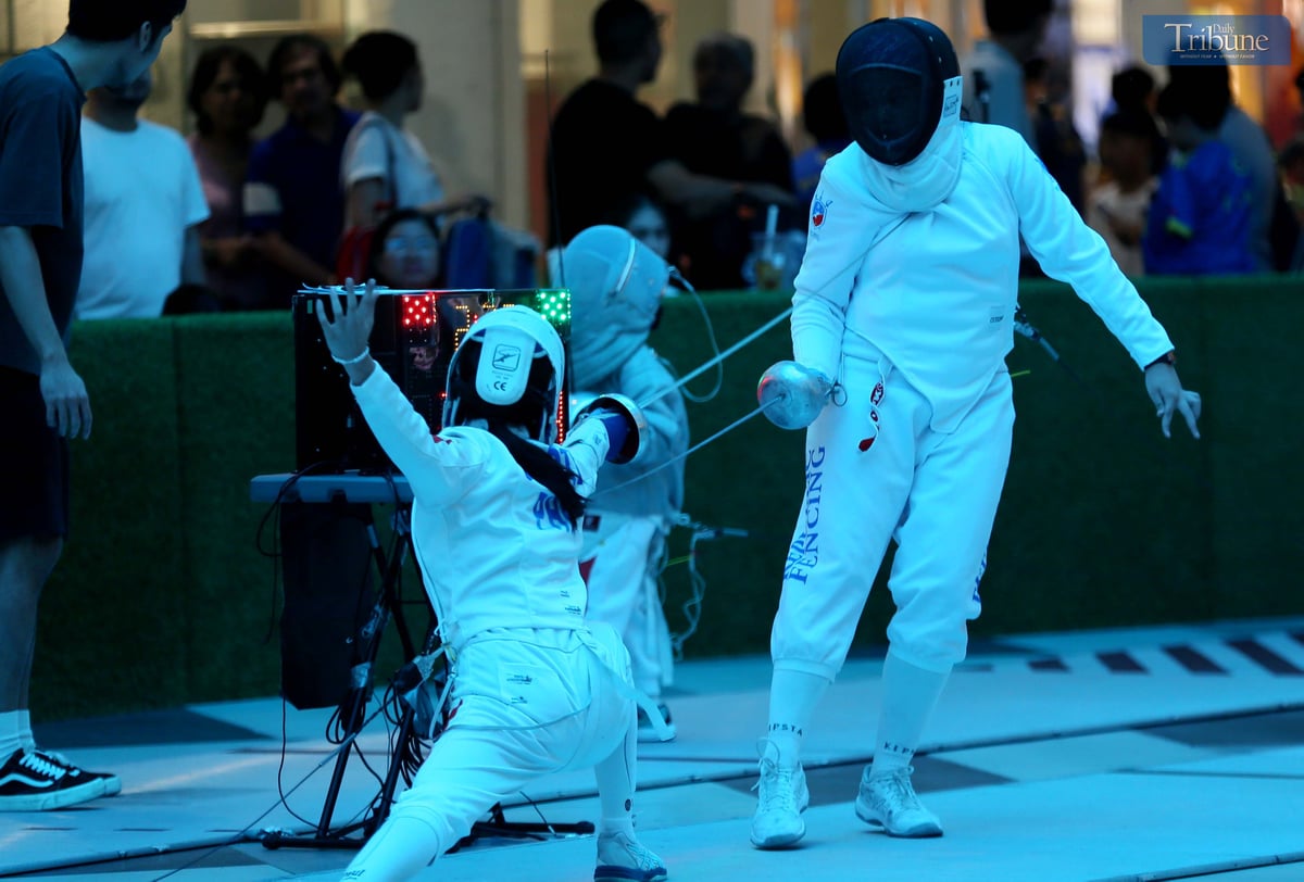 (July, 05 2025) On Saturday July 05, 2025, the Participants fencing compete closely during the 2nd leg of the Minime and veterans Philippine Fencing competition at Araneta City Cubao. the competition that spearheaded by Philippine Fencing Association. Photo/Analy Labor
