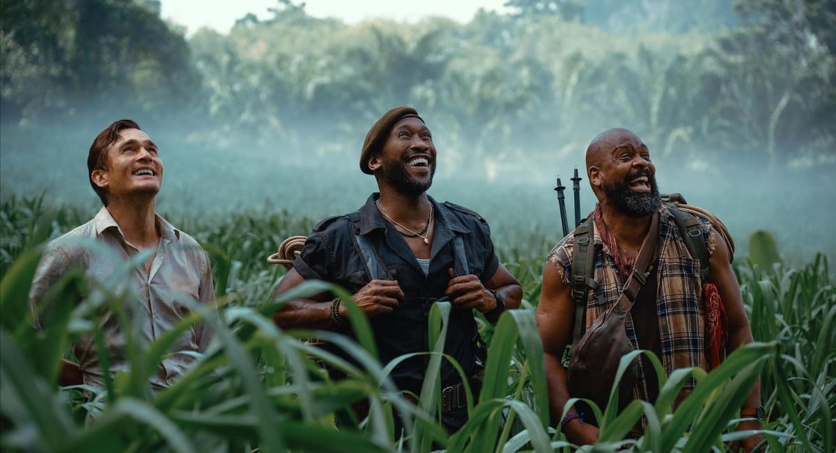RUPERT Friend, Mahershala Ali and Bechir Sylvain in ‘Jurassic World: Rebirth.’