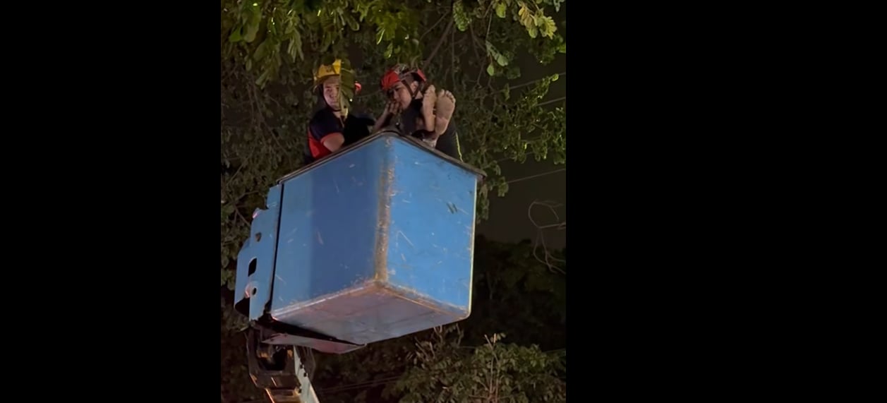 Man rescued after climbing electric post in Muntinlupa