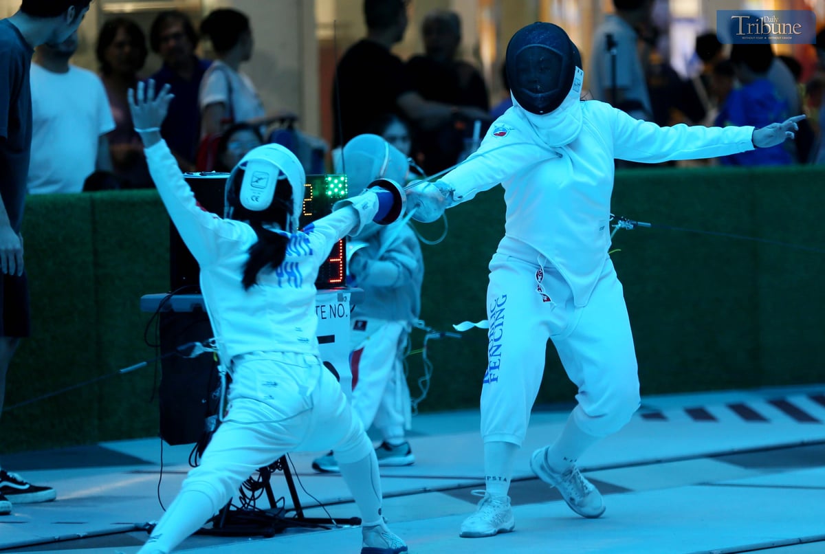 (July, 05 2025) On Saturday July 05, 2025, the Participants fencing compete closely during the 2nd leg of the Minime and veterans Philippine Fencing competition at Araneta City Cubao. the competition that spearheaded by Philippine Fencing Association. Photo/Analy Labor