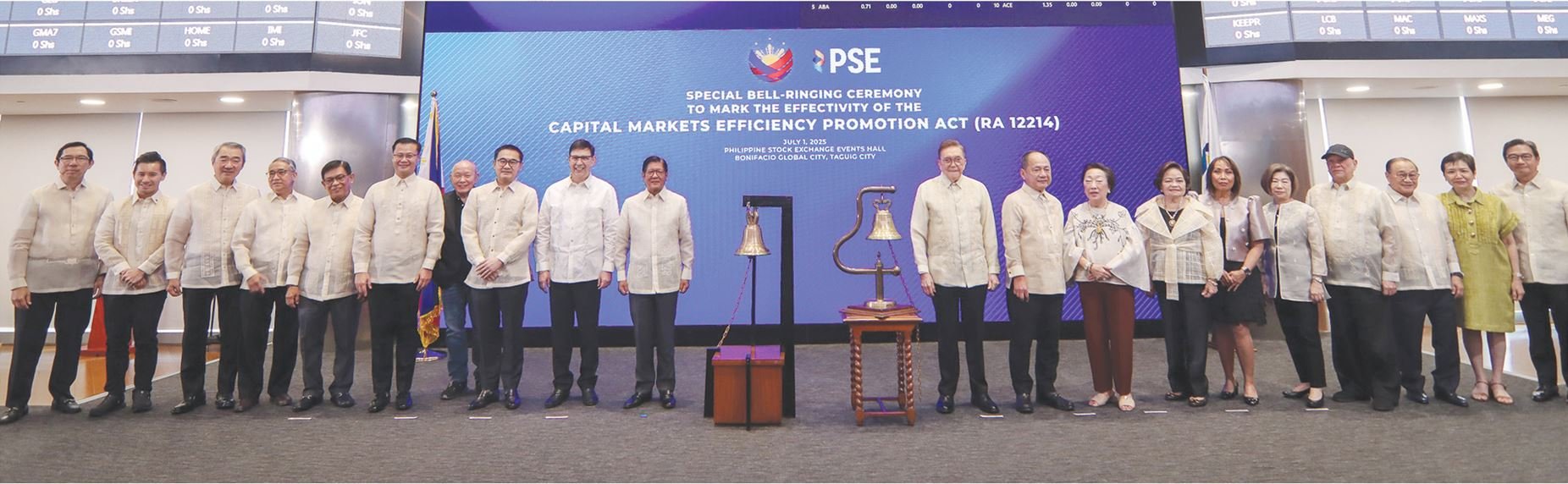 PBBM leads PSE bell ringing to welcome Day 1 of CMEPA law