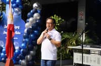 PPA general manager, Atty. Jay Daniel Santiago, addresses his personnel during the flag raising ceremony on Monday, marking the opening of its 51st Anniversary, at the PPA office in Port Area, Manila.