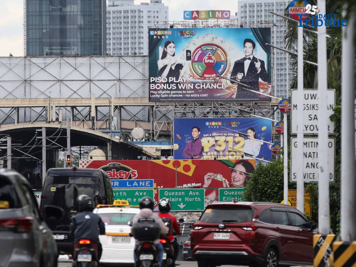 (July, 08 2025) Online gambling advertisements seen along Edsa North and Southbound lane on Tuesday July 8 2025. A Senate lawmaker filed an anti-online gambling bill, where he described online gambling as a “silent epidemic” that is quietly harming Filipinos, especially minors and the most vulnerable. Photo/Analy Labor