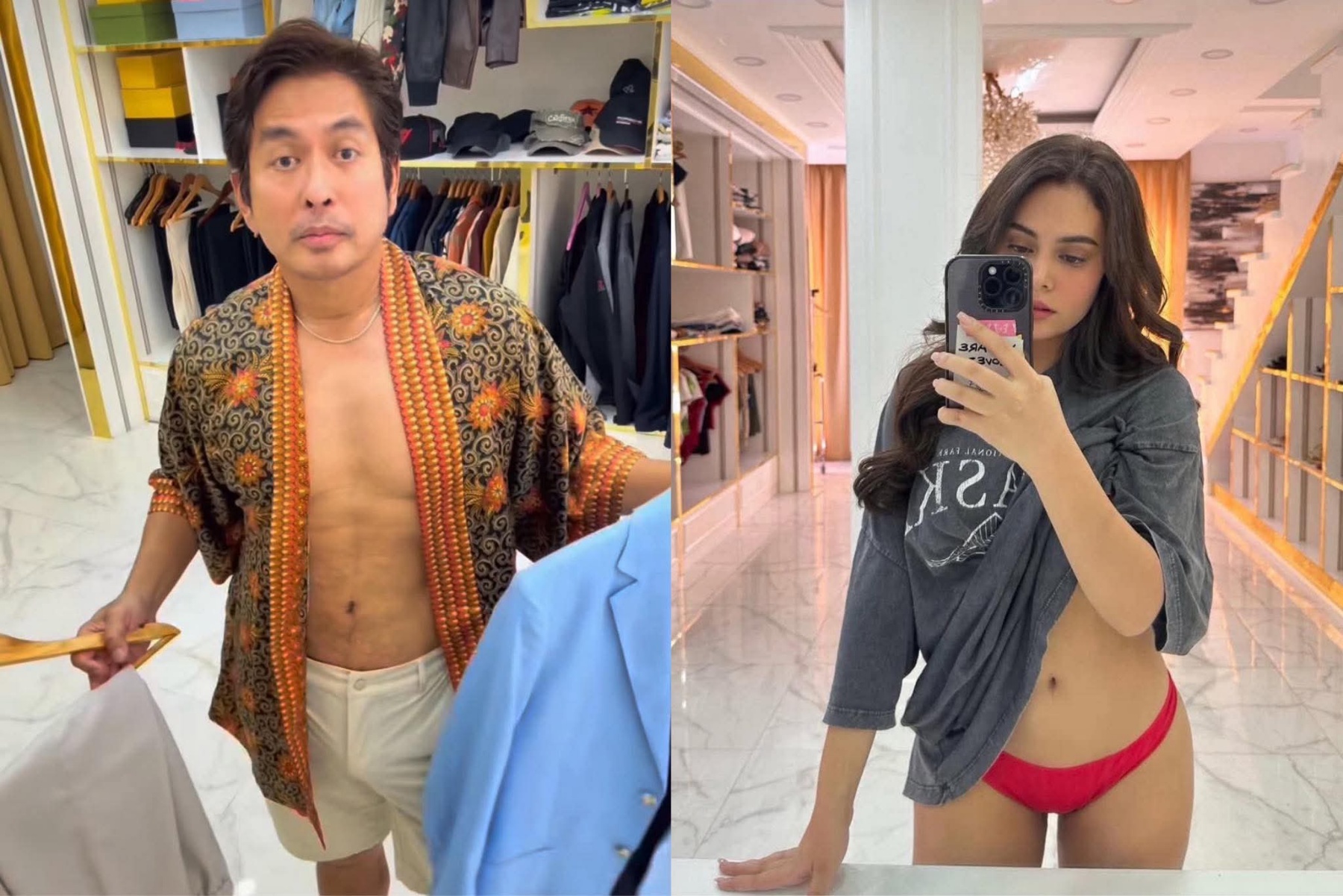 Laguna congressman Dan Fernandez and Ivana Alawi posted a slew photos with almost the same background.